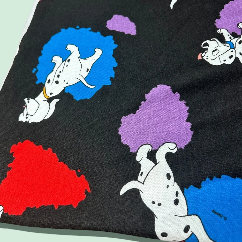 Unique Disney 101 Dalmatian Puppy Black Paint Splatter Fabric 58” x 60”